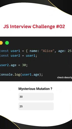 Object Reference Mystery #02\r#shorts #ytshorts #javascript