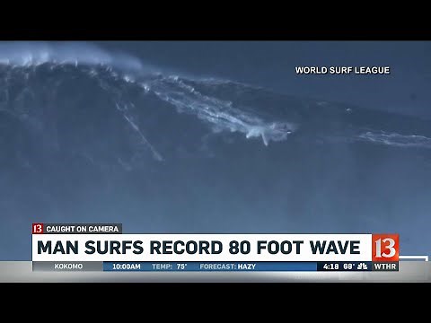 Man Surfs Record 80 foot wave