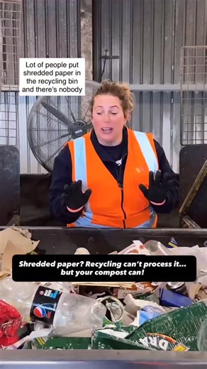 The Compost Coach- Build Soil & Grow a Regenerative Garden on Instagram: "Recycling tip: pieces of paper smaller than about the size of an envelope cannot be captured by most recycling facilities. They fall through the machinery and end up in landfill. Composting those small bits at home is a much better option. Composting paper and cardboard is a brilliant way to recycle everyday waste into healthy soil, but a few simple rules help keep your compost clean and safe. What to include: 📦 Plain bro