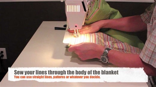 How to sew a blanket or quilt with two sheets and some batting