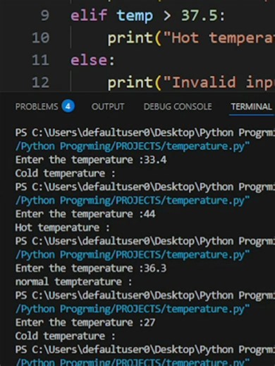 temperature checking Project In Python #coding #python #edting