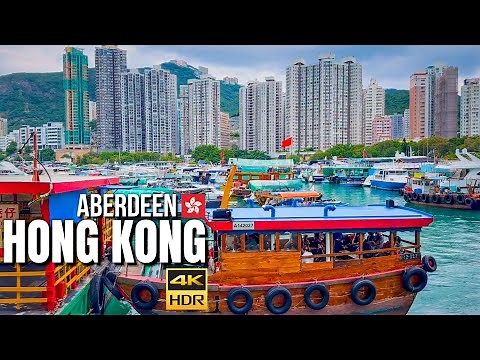 Hong Kong — Aberdeen Floating Village Walking Tour【4K HDR】| Featuring Hong Kong's Last Boat Noodles!