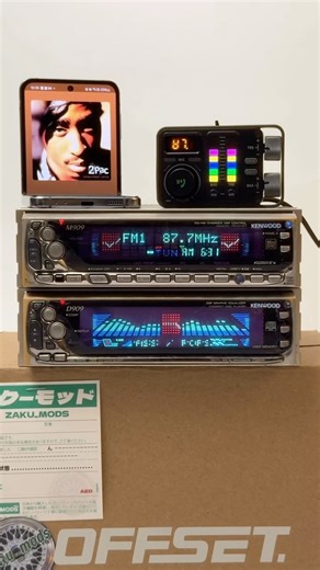 Zaku_mods on Instagram: "Available to order December 19th on our website ✅ Details ⬇️⬇️ Kenwood M909 +D909 double single din unit. Thing above it is a FM Bluetooth transmitter. These are two parts that work together and are not two separate radios. Top is the main unit while the bottom is an equalizer/visualizer unit. This headunit and other like it will be available on our website in the restock on December 19th only. Some radios will be modded with internal Bluetooth (will be mentioned in the 