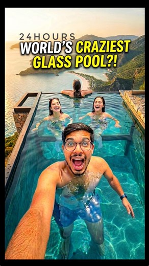 Surviving 24 Hours in POOL 🏊 ‪@CrazyXYZ‬ #amitbhai #swimming #summer