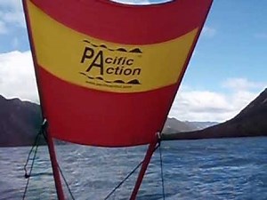Kayak Sailing on Lake Sumner with Pacific Action Sail Systems