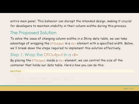 How to Prevent Data Table Column Width from Changing Size in Shiny