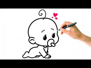 How To Draw Cute Baby 🍼 Very Easy Drawing For Kids Tutorial Diy