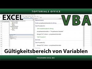 Gültigkeitsbereich von Variablen / Excel VBA