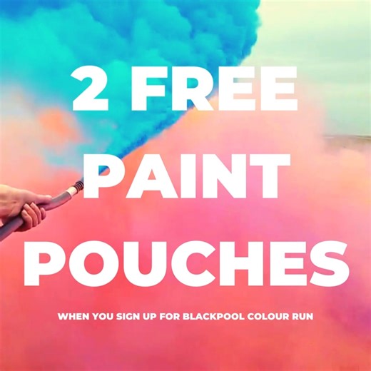 Don't miss out on our offer ⏰ Sign up to Blackpool Colour Run between now and Monday 29th May and get TWO free paint pouches with your entry (£12.50 for everyone)! Then join us for Blackpool's most colourful fun run on the beach on Saturday 8th July. ⛱ https://www.trinityhospice.co.uk/our-events/detail/blackpool-colour-run/entry-offer/ | Trinity Hospice & Palliative Care Services | Facebook