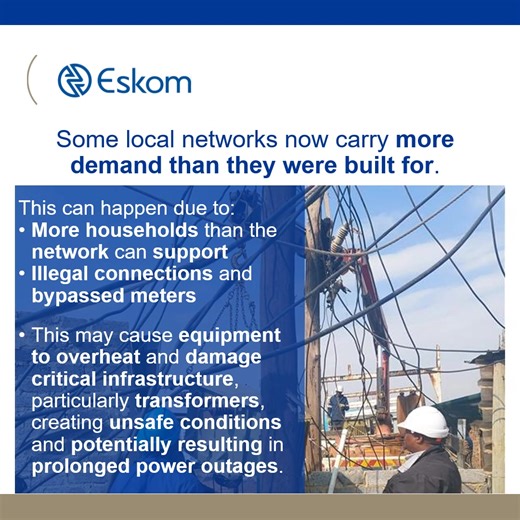 Unsure about Load Reduction vs Loadshedding? Here’s the difference 👇 🔌 Loadshedding is a planned, rotational power cut that affects wide areas to protect the national grid when demand is high. ⚠️ Load Reduction is implemented in specific high-risk areas to prevent infrastructure damage caused by overloading, illegal connections, and network constraints. 🤝 The good news? Through collaboration with communities, law enforcement, and municipalities, progress is being made to stabilise networks an