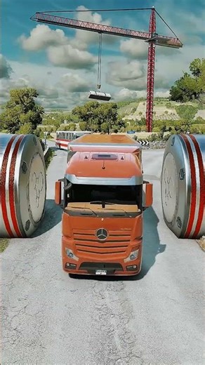 Truck & Long Bus Hydraulic Crash #beamngdrive