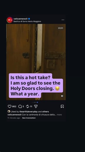 Mountain Butorac on Instagram: "Lots of graces this year, but I’m ready for Rome to return to some form of normalcy."