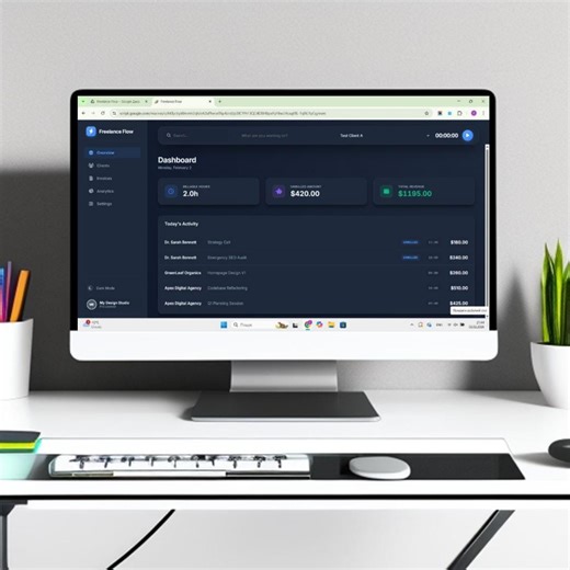 Freelance Flow | Time Tracker & Invoice Generator | Google Sheets Web App | Billable Hours Log | Client CRM Timesheet | Harvest Alternative - Etsy Australia
