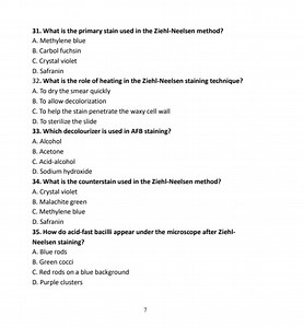 What is the primary stain used in the Ziehl-Neelsen method? A.... | Filo