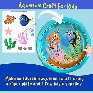 Aquarium Craft for Kids| Nemo Dory Craft Printable Template| Paper Plate Aquarium| Fish Craft - Etsy