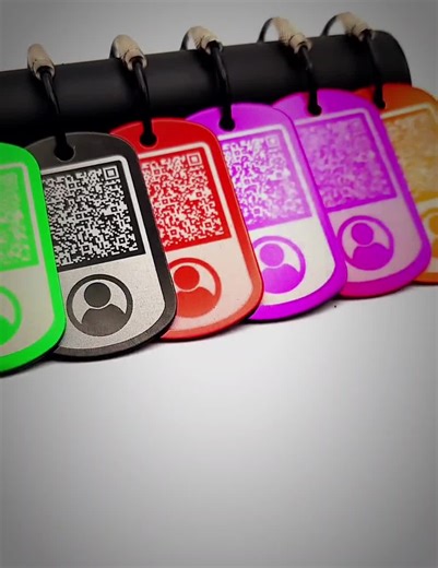 Personalized QR Code Luggage Tags: Anodized Aluminum, Set of 4 - Etsy