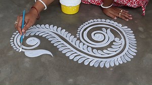 245K views · 3.6K reactions | Alpona Design / Door side border alpona design for laxmi puja / muggulu designs 2022 / easy rangoli | Shyamali Rangoli Art | Facebook
