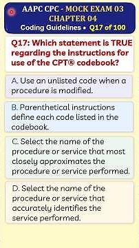 17 Pass AAPC CPC! CPT Coding Guidelines Question & Answer | #Shorts