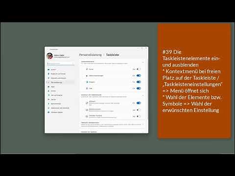 39 Windows 11 - Die Taskleistenelemente ein- und ausblenden