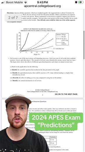 #greenscreen 2024 AP Environmental Science exam “preditction”: there will be a question about land use, probably runoff, soil, agriculture related