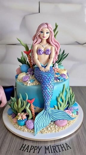 This Blue Ombre Mermaid Cake Took How Long to Make? #CakeArt #Satisfying