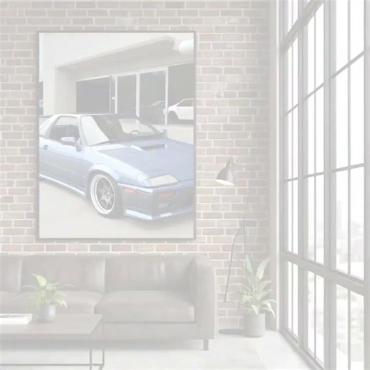 16K HD Retro Blue JDM Canvas Art Luxury Garage Decor Office Wall Art Large Canvas Art Stateme...