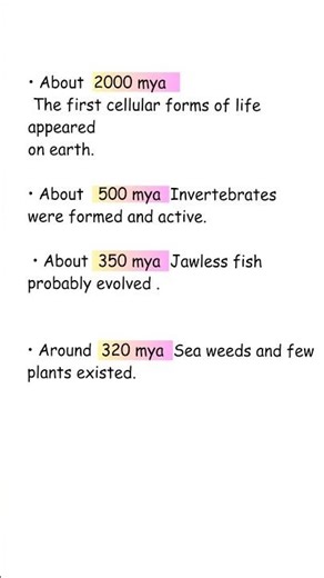 NCERT Most Important Lines-22 | Timeline of the Evolutionary History #neet #shorts #shortsvideo