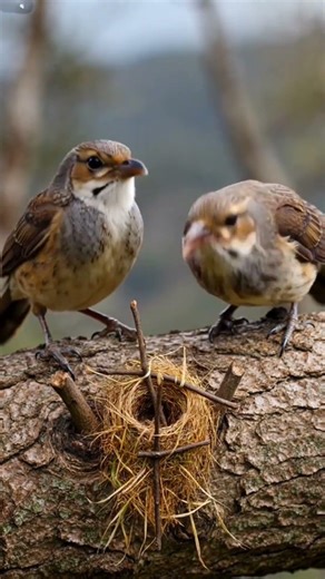 Two Birds Build a Perfect Nest in Seconds 🪹 (Satisfying Build)