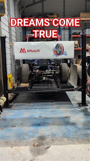 The shop got a 4 post lift. #APlusLift #4post #mobilelift
