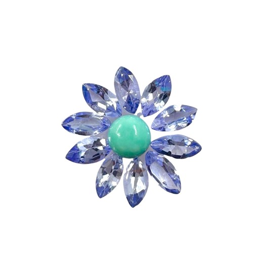 Turquoise and Tanzanite Lotus Pattern Set - Etsy