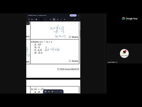 TSI MATH PRACTICE 4 -2026