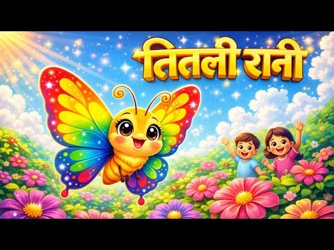 🦋 तितली रानी | Titli Rani Hindi Nursery Rhyme Bachon Ki Kavita | Animated Hindi Poem For Kids #song