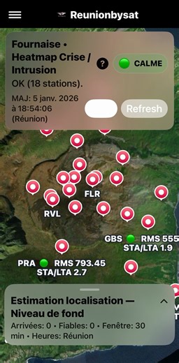 🌋🇷🇪📲 De nombreuses mises à jour à venir ! Restez connectés ! ⤵️ Notre appli iOS 📲 https://apps.apple.com/fr/app/reunionbysat/id6744999580 🌋🌀 Nous suivons la Fournaise de près grâce notamment à cette application. Bonne semaine ! Breakpoint now | Reunionbysat