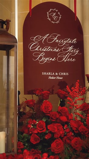 Dale Alexander Events on Instagram: "Christmas Opulence - Ceremony BTS 🎄 Chris and Sharla’s ceremony unfolded in the breathtaking Centre Hall at Hedsor House in a sea of opulent red roses, festive Christmas foliage and winter berries, creating a dramatic and romantic winter setting. A heartfelt thank you to the most incredible team for bringing this unforgettable ceremony to life — every detail executed to perfection. Bride @heyitssharla Groom @abroadinjapan . Planning & Design @dalealexanderev