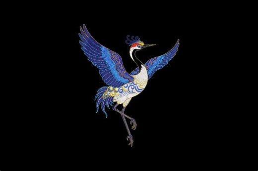 Japanese Crane Embroidery Design, Japanese Crane Machine Embroidery, 4 Sizes, Instant Download - Etsy