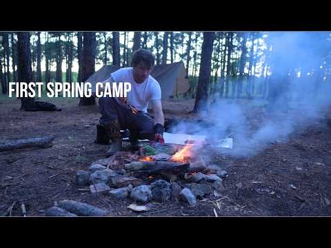 First Camp of Spring… Hammock Camping & Steak Over the Fire