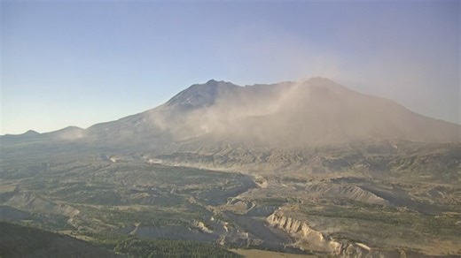 High wind gusts stirred up ash left over from the 1980 eruption, prompting the USGS to send out an informational alert | KING 5
