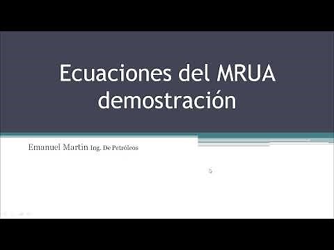 Demonstration of the equations of uniformly accelerated rectilinear motion (MRU, MRUA and MRUV)
