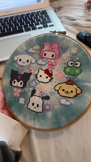 Still my cutest pattern to date 🥰 #fyp #crossstitch #crossstitchoftiktok #crossstitchlover #foryoupage❤️❤️