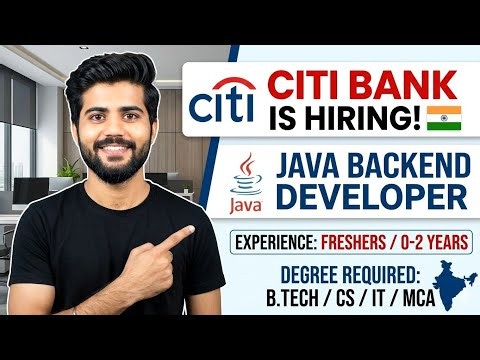 Citi Bank Hiring is Java Backend Developers 2026 | Freshers & Early Career Professionals Apply |