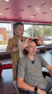 Messy Fringe Transformation My client got the messy fringe with a mid/low taper. For the first time | Nguyensteadycutting