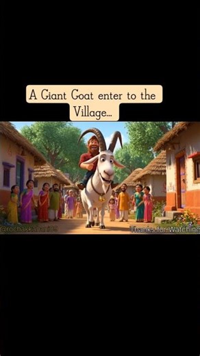 “A Giant Goat Entered the Village… Then This Happened!” #ai #animation #animals #ytshorts