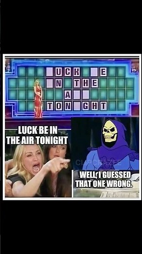 Wheel of Fortune Fail 😂 Luck Be in the Air Tonight Gone Wrong | Skeletor Meme #viral
