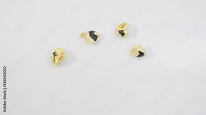 Word IDEA on Pieces of Paper. Crumpling paper with word IDEA. Stop motion