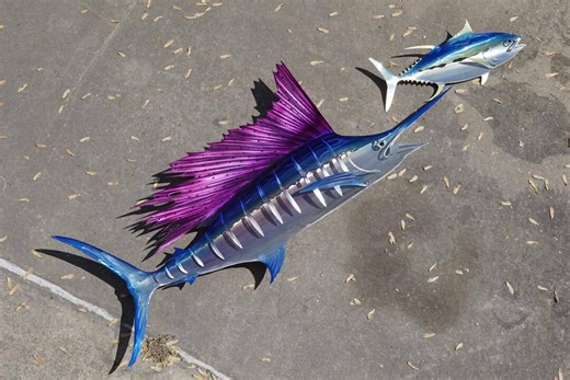 Handmade Metal Sailfish Wall Art: 3D Stencil Sculpture - Etsy