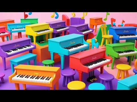 Sixteen Little Toy Pianos Go Plink Plink | Music & Counting Song for Kids