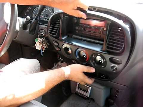 How to Remove Radio / CD / Cassette Player from 2003 Toyota Tundra for Repair.