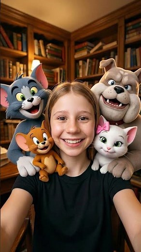 Nastya’s selfie with Tom and Jerry! 🐱🐭📸 Like Nastya Fan Club #nastya #likenastya #shorts