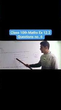 class 10th Maths Ex 12.2 questions no..6 #10thmaths #class
