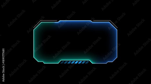Futuristic hud frame for digital interface screen layout. Modern lower third frame for live recording and video display. Technology style interface frame for data and network information.